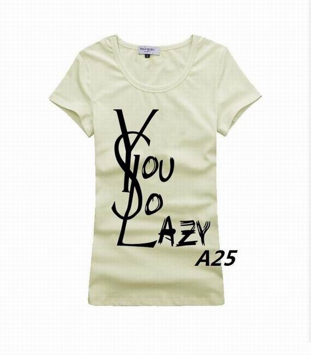 YSL short round collar T woman S-XL-201